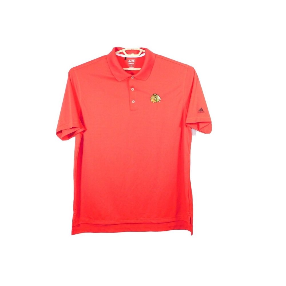 Chicago Blackhawks Ice Hockey Adidas Golf Mens Short Sleeve Polo Shirt 2XL Red